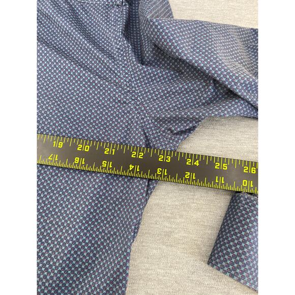 Bugatchi Shirt Mens Large Blue OoohCotton‎ 8 way Stretch Long Sleeve Print XL - Picture 8 of 8